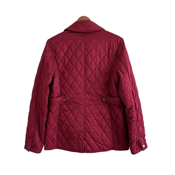 LL Bean Quilted Riding Jacket S Burgundy Preppy fisherman cabincore Chore Coat - Picture 3 of 16